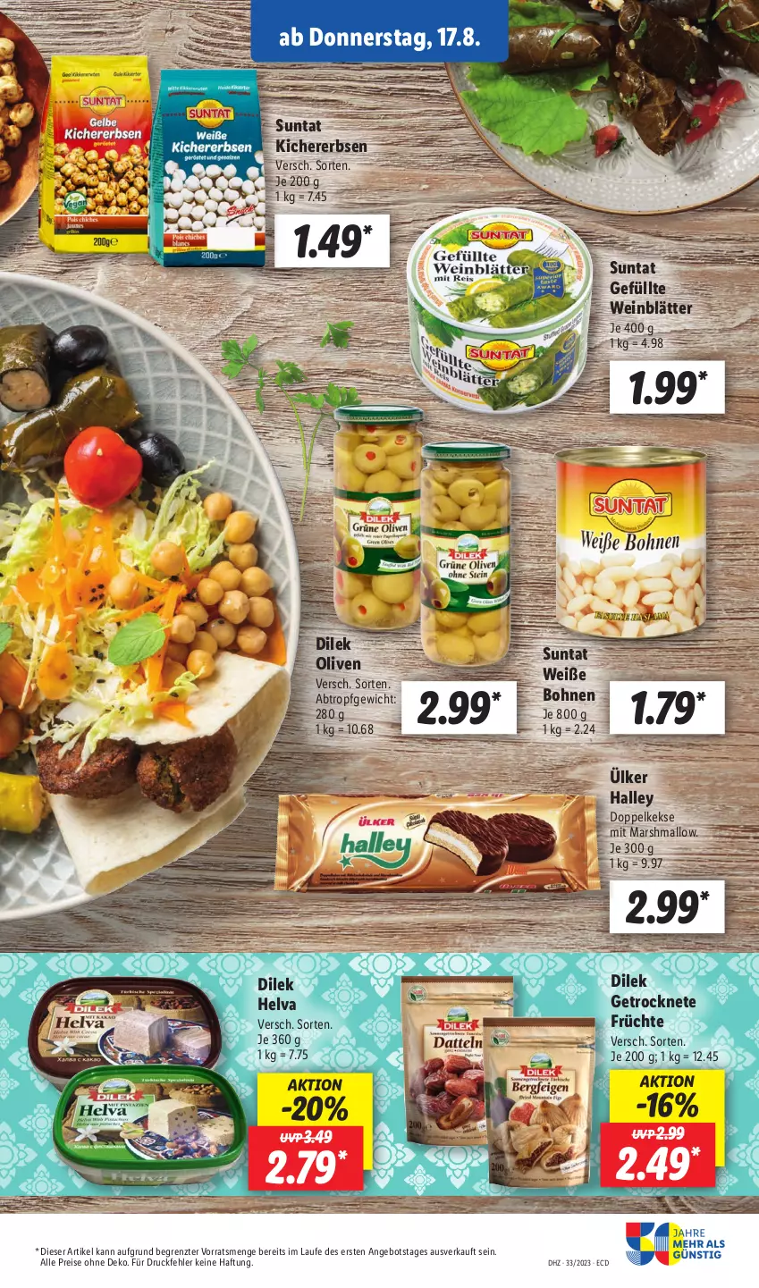 Aktueller Prospekt Lidl - Aktionsprospekt - von 14.08 bis 19.08.2023 - strona 45 - produkty: angebot, bohne, bohnen, Doppelkekse, eis, erbsen, früchte, keks, kekse, kichererbsen, mars, olive, oliven, reis, Ti, wein, Weiße Bohnen, ZTE