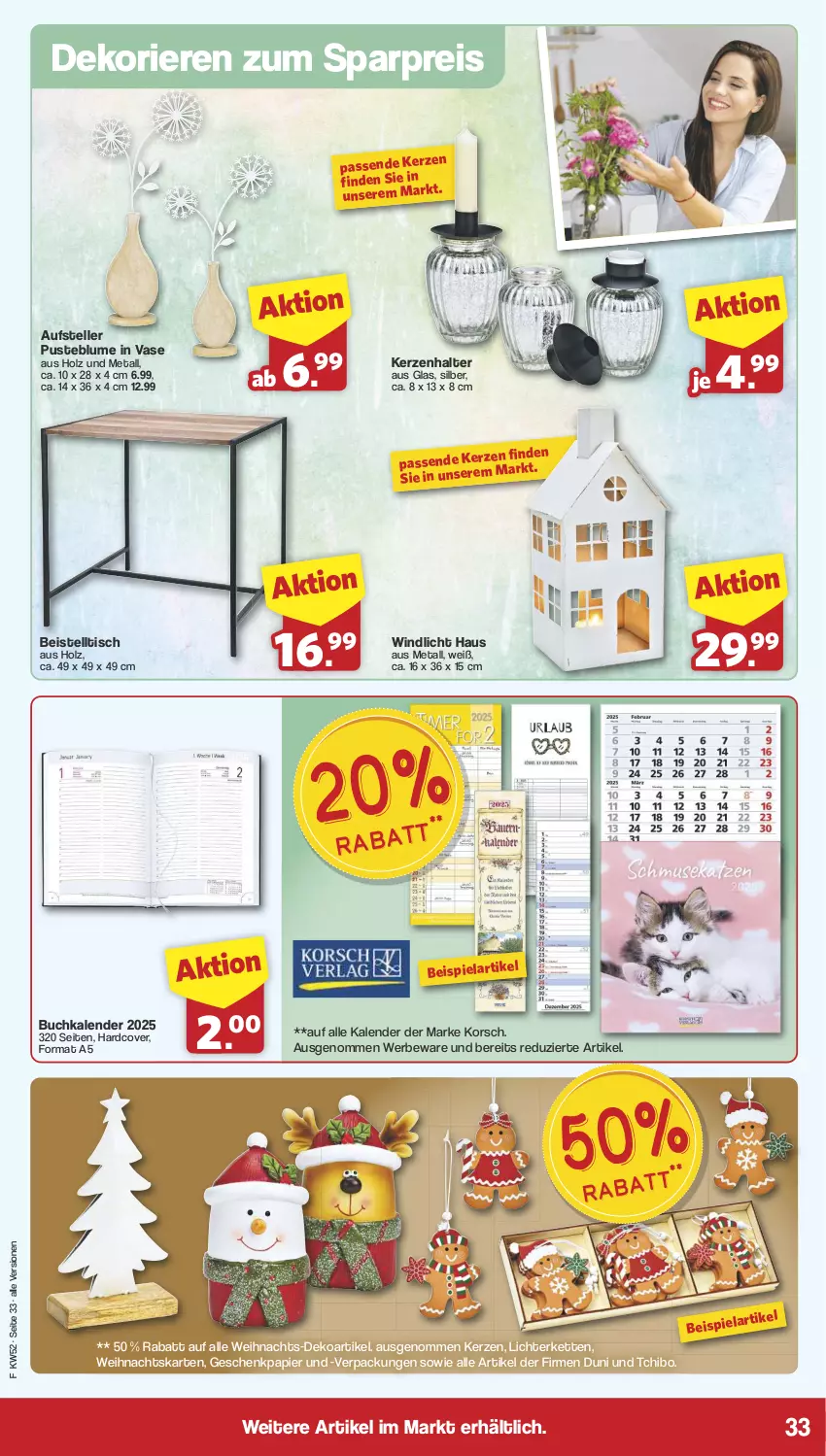 Aktueller Prospekt Famila - Prospekte - von 23.12 bis 31.12.2024 - strona 33 - produkty: beistelltisch, blume, buch, duni, eis, elle, Geschenkpapier, Holz, kerze, Kerzenhalter, Kette, lichterkette, papier, reis, Tchibo, teller, Ti, tisch, Vase, Weihnachts-Deko, windlicht