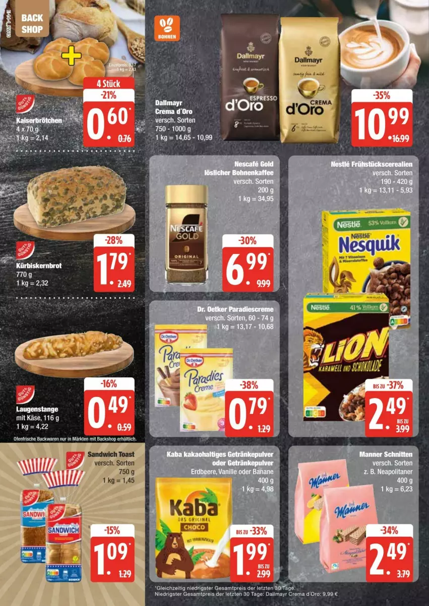 Aktueller Prospekt Edeka - Prospekte - von 19.10 bis 25.10.2024 - strona 14 - produkty: backwaren, dallmayr, eis, frische backwaren, Ofen, reis, sandwich, Ti, toast, ZTE