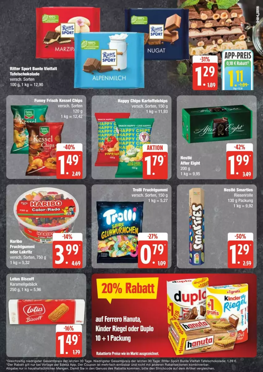 Aktueller Prospekt Edeka - Prospekte - von 19.10 bis 25.10.2024 - strona 15 - produkty: coupon, deka, eis, ferrero, karamell, LG, nuss, reis, ritter, ritter sport, schoko, schokolade, Sport, tafelschokolade, Ti, ZTE