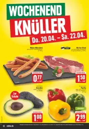 Gazetka promocyjna Edeka - Angebote der Woche - Gazetka - ważna od 22.04 do 22.04.2023 - strona 22 - produkty: avocado, avocados, eis, fleisch, jungbullen, orange, paprika, saft, Schal, Schale, steak, Ti, wiener, wiener würstchen, würstchen