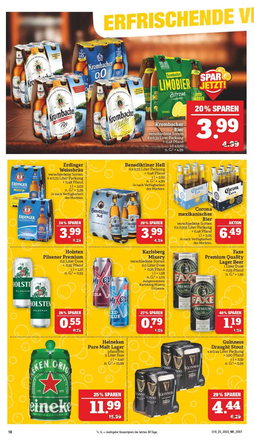 Aktueller Prospekt Marktkauf - Prospekt - von 18.06 bis 24.06.2023 - strona 18 - produkty: axe, Benediktiner, bett, bier, eis, erdinger, Guinness, heineken, holsten, holsten pilsener, karlsberg, karlsberg mixery, Mixer, mixery, pils, pilsener, reis, Ti, ZTE