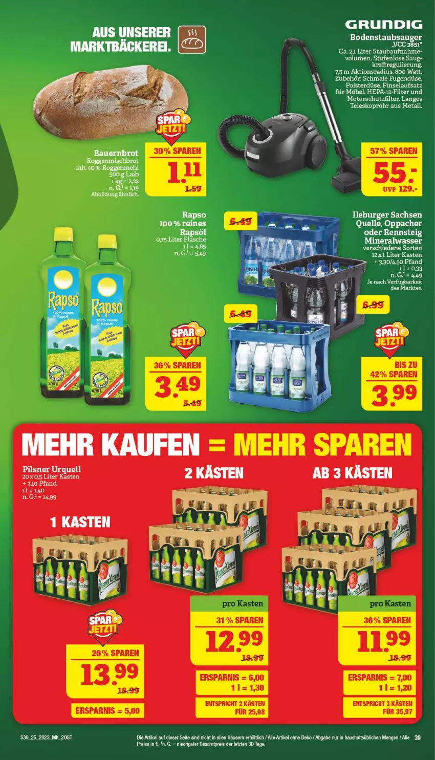 Aktueller Prospekt Marktkauf - Prospekt - von 18.06 bis 24.06.2023 - strona 39 - produkty: Alwa, Bau, bodenstaubsauger, burger, elle, grundig, LG, mehl, mineralwasser, möbel, Pinsel, rapsöl, sac, staubsauger, tee, Teleskop, Ti, wasser