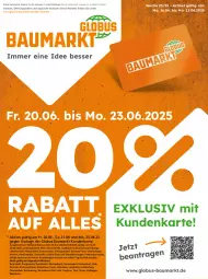 Gazetka promocyjna  - Gazetka - ważna od 23.06 do 23.06.2025 - strona 1 - produkty: Bau, eis, elle, erde, flasche, Germ, globus fachmärkte, gutschein, gutscheine, korn, lebensmittel, LG, reis, Ti, Tiere, wein