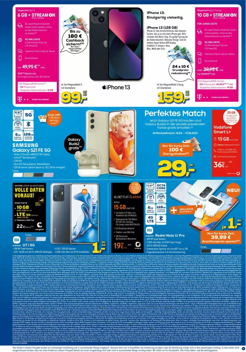 Aktueller Prospekt Euronics - Prospekte - von 27.04 bis 04.05.2022 - strona 5 - produkty: Betriebssystem, eier, eis, HP, iphone, IPhone 13, reis, Samsung, Ti