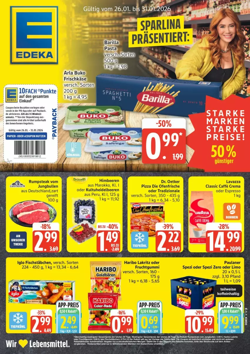Aktueller Prospekt Edeka - Prospekte - von 26.01 bis 31.01.2026 - strona 1 - produkty: angebot, coupon, eis, goldbären, haribo, lebensmittel, payback, rasen, reis, Ti