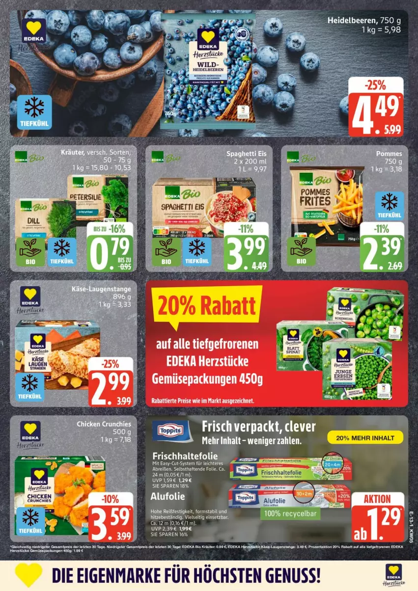 Aktueller Prospekt Edeka - Prospekte - von 26.01 bis 31.01.2026 - strona 15 - produkty: beere, beeren, eis, frischhaltefolie, heidelbeere, heidelbeeren, nuss, pommes, Ti