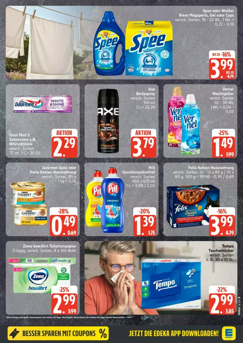 Aktueller Prospekt Edeka - Prospekte - von 26.01 bis 31.01.2026 - strona 21 - produkty: coupon, coupons, eis, ente, gin, reis, Tasche, taschen, taschentücher, Tempo, Ti, tücher, vernel, weichspüler, ZTE