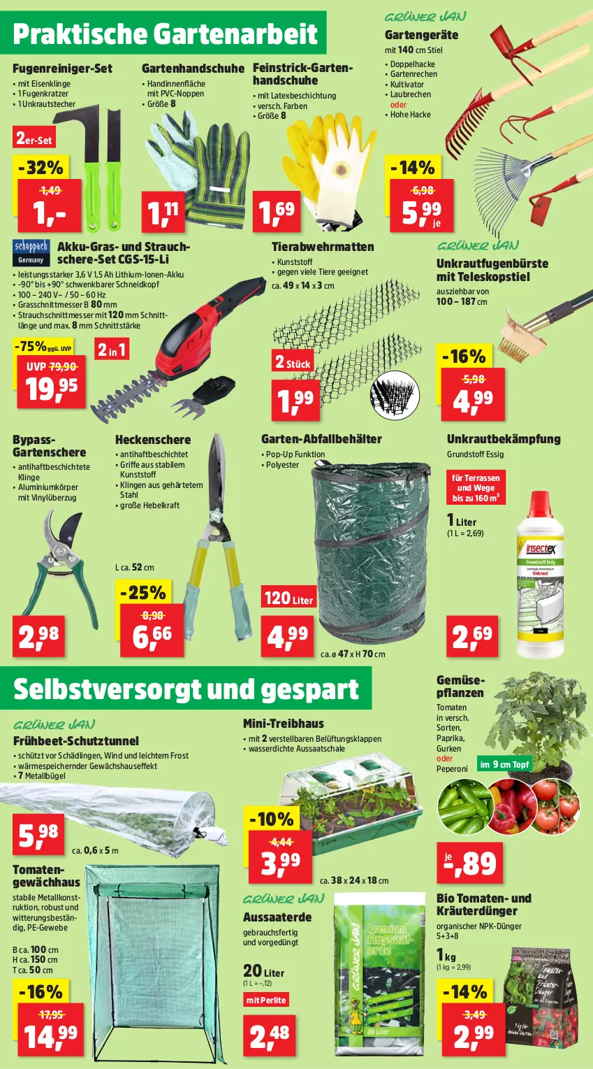 Aktueller Prospekt Thomas Philipps - von 08.04 bis 13.04.2024 - strona 8 - produkty: akku, Behälter, bio, bügel, bürste, dünger, eis, erde, essig, Fugenbürste, Garten, Gartenschere, Gewächshaus, gurke, gurken, handschuhe, heckenschere, kraft, Kraut, kräuter, messer, paprika, peperoni, Peroni, pflanze, pflanzen, Rauch, reiniger, Schal, Schale, Schere, schuhe, Strauchschere, Teleskop, teleskopstiel, Ti, Tiere, tisch, tomate, tomaten, topf, wasser