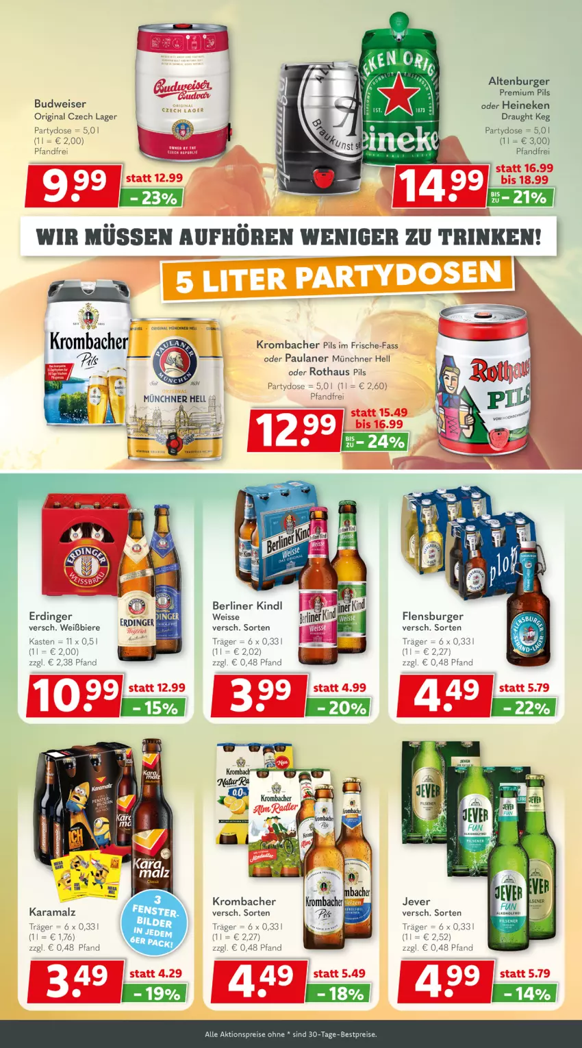 Aktueller Prospekt Getraenkeland - von 08.07 bis 20.07.2024 - strona 4 - produkty: aktionspreis, altenburger, berliner, berliner kindl, bestpreis, bestpreise, bier, Biere, budweiser, burger, eis, erdinger, flensburger, gin, heineken, jever, karamalz, krombache, krombacher, krombacher pils, malz, Paula, paulaner, pils, pilsener, premium pils, rama, reis, Ti