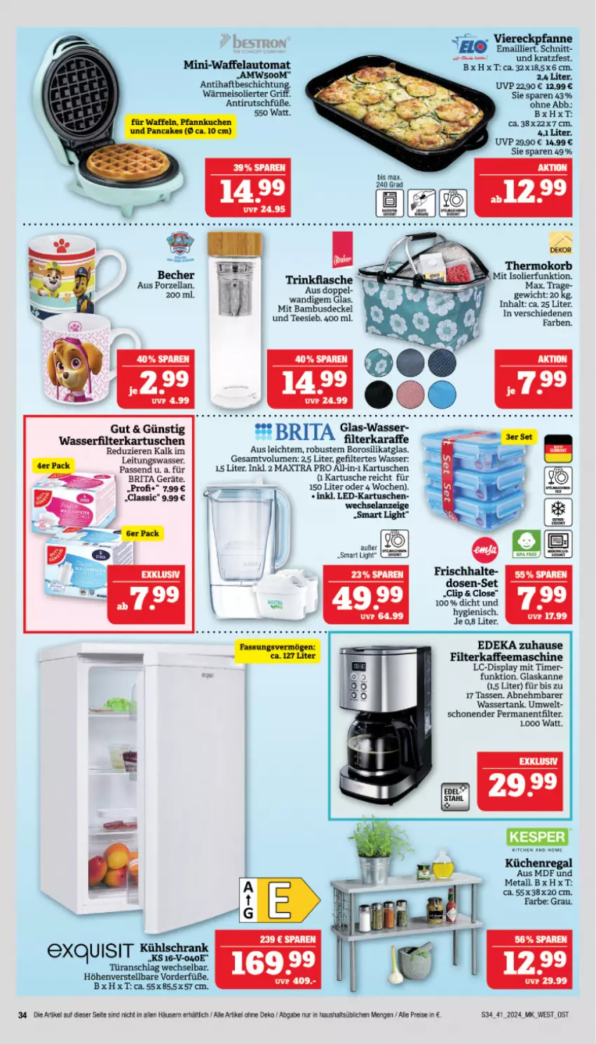 Aktueller Prospekt Marktkauf - Prospekt - von 06.10 bis 12.10.2024 - strona 34 - produkty: bambus, brita, decke, Deckel, deka, eis, Elan, filterkaffee, filterkartuschen, gsw, HP, kaffee, kaffeemaschine, Karaffe, Maxtra, reis, tasse, tee, Ti, timer, türanschlag wechselbar, wasser, wasserfilter, wassertank