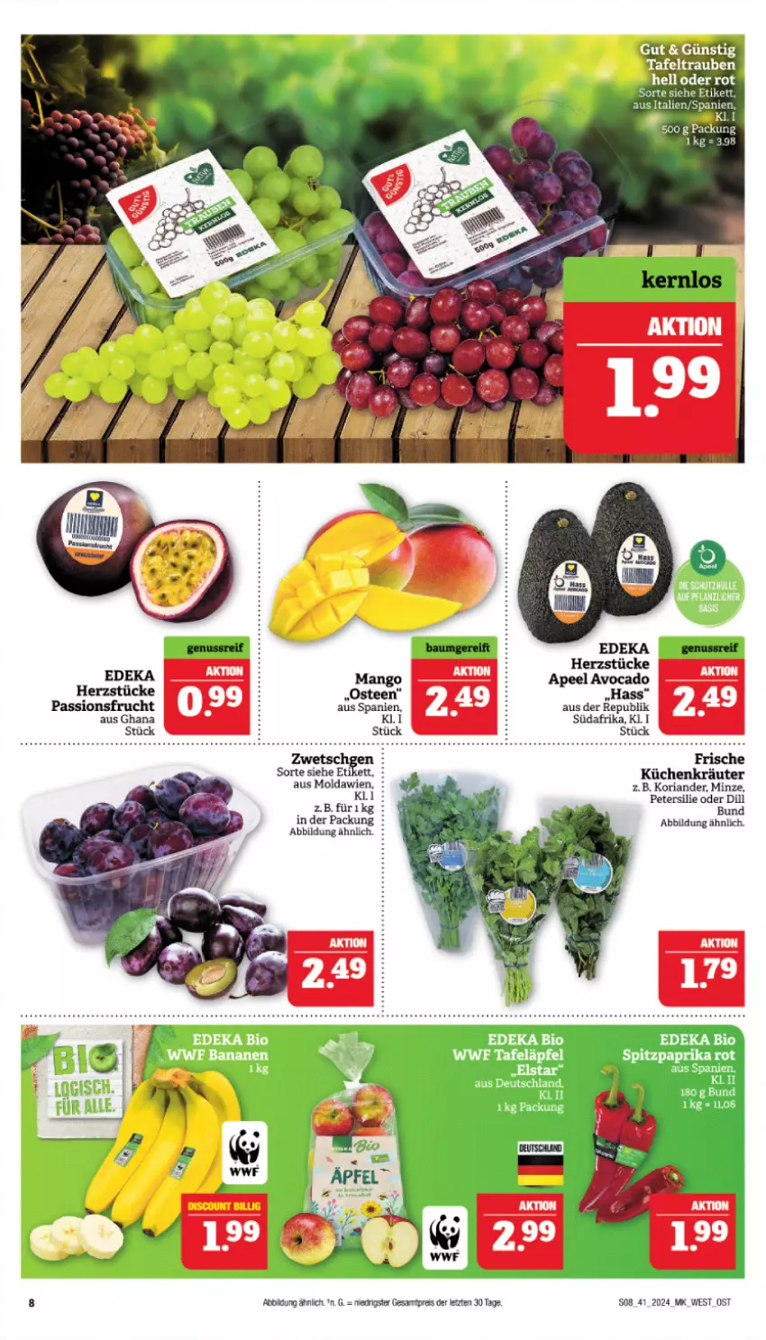 Aktueller Prospekt Marktkauf - Prospekt - von 06.10 bis 12.10.2024 - strona 8 - produkty: avocado, deka, eis, frucht, Koriander, kräuter, küche, Küchen, mango, minze, passionsfrucht, petersilie, reis, Ria, tee, Ti, ZTE