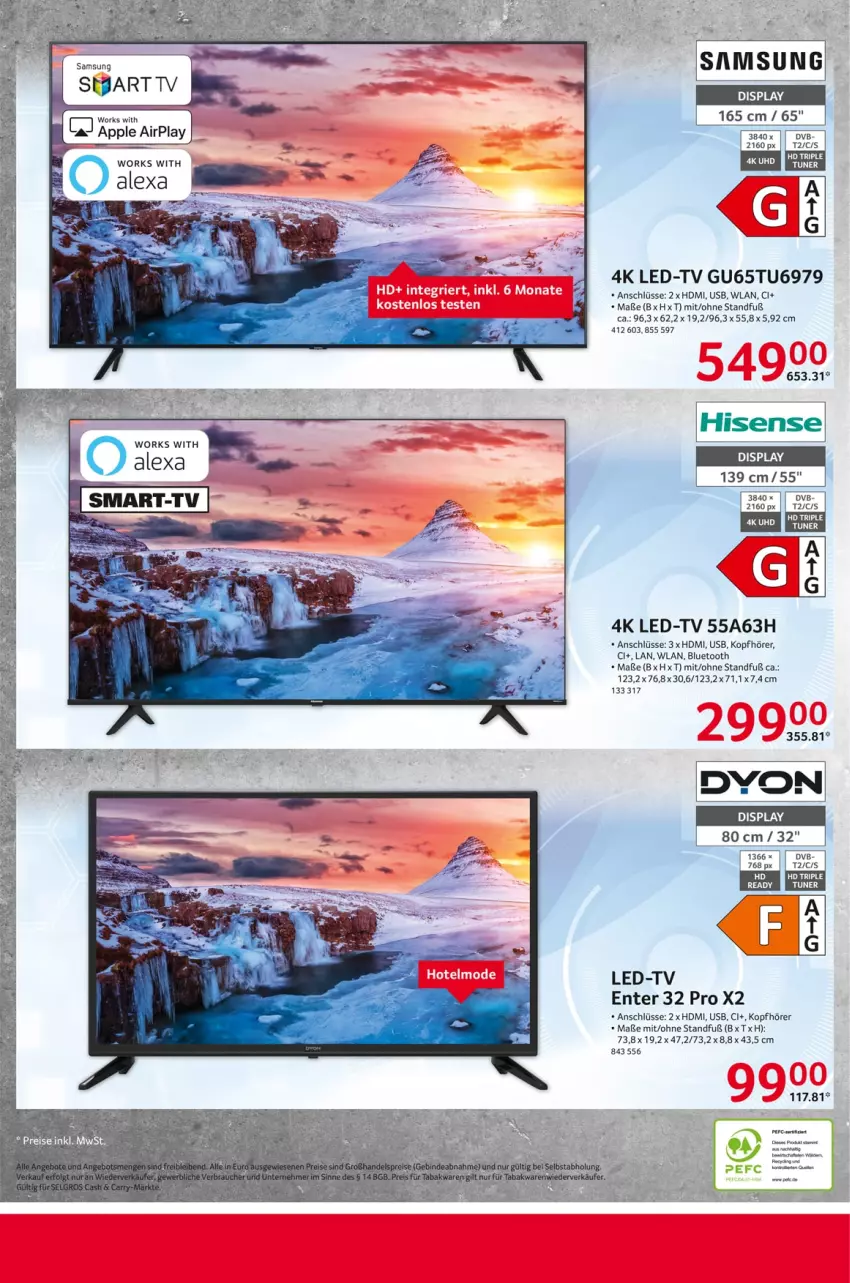 Aktueller Prospekt Selgros - Nonfood - von 26.01 bis 01.02.2023 - strona 24 - produkty: alexa, dvb, ente, HDMI, hisense, kopfhörer, Samsung, usb