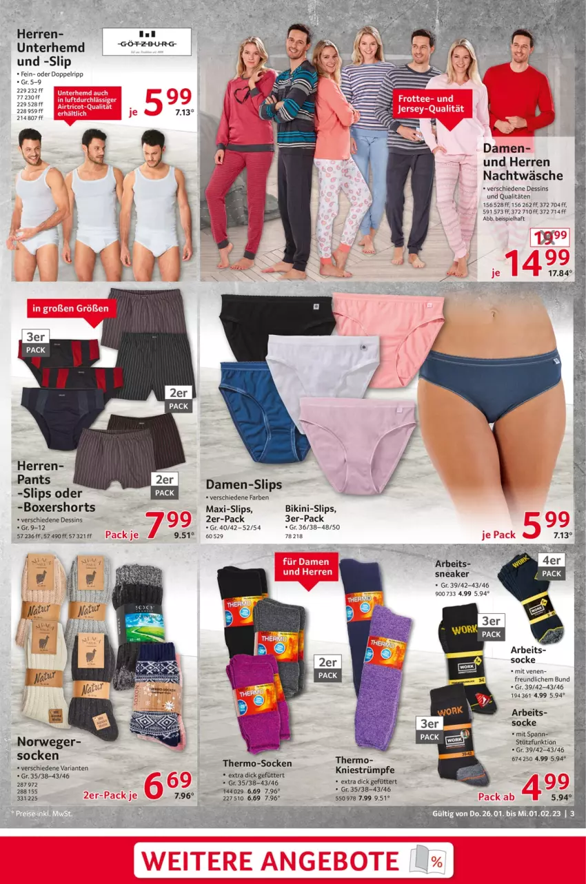 Aktueller Prospekt Selgros - Nonfood - von 26.01 bis 01.02.2023 - strona 3 - produkty: bikini, Damen-Slip, damen-slips, eier, eis, hemd, Pants, Ria, rwe, shorts, slip, slips, sneaker, socken, strümpfe, Ti, Unterhemd