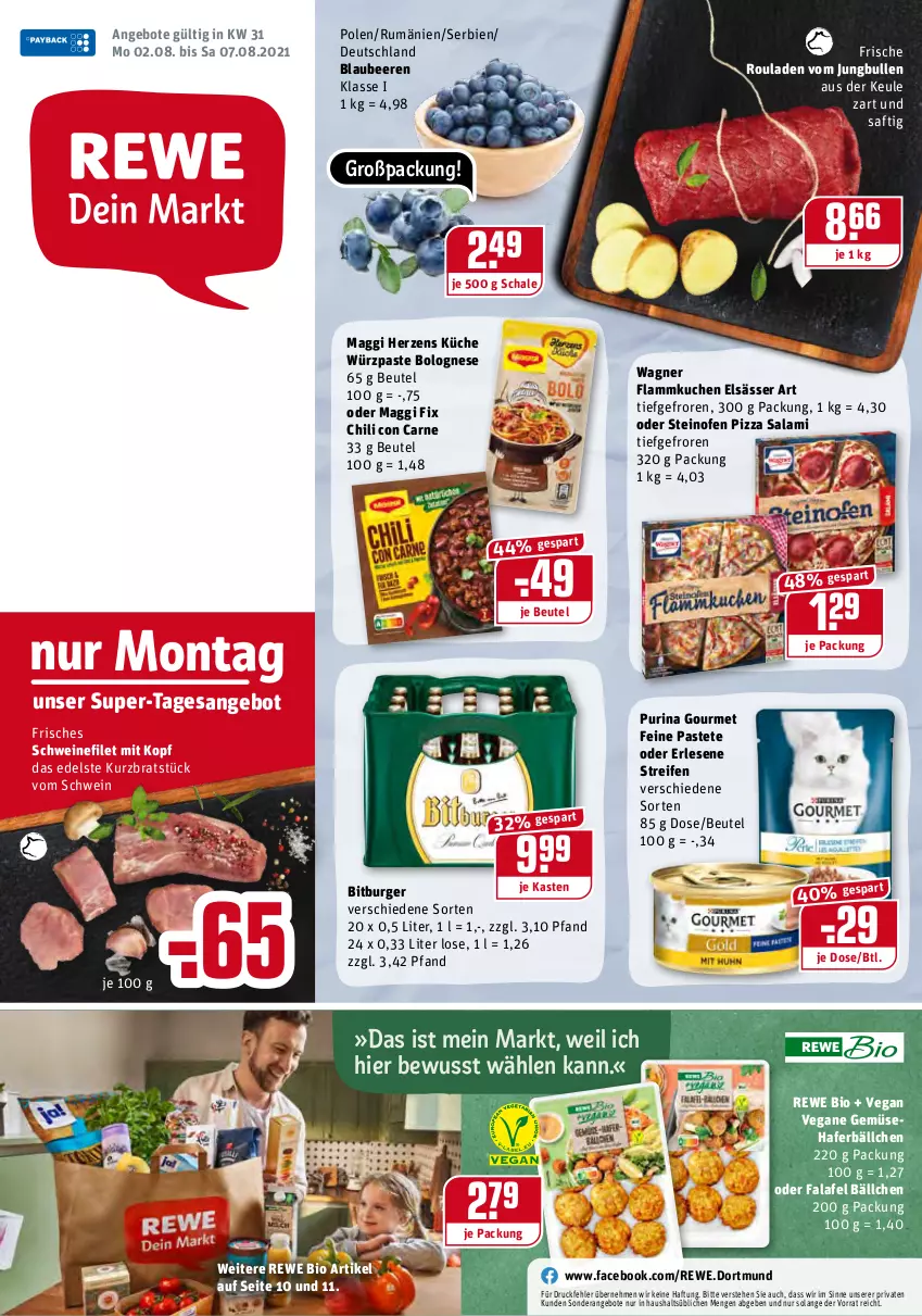 Aktueller Prospekt Rewe - Diese Woche im Angebot! - von 02.08 bis 07.08.2021 - strona 1