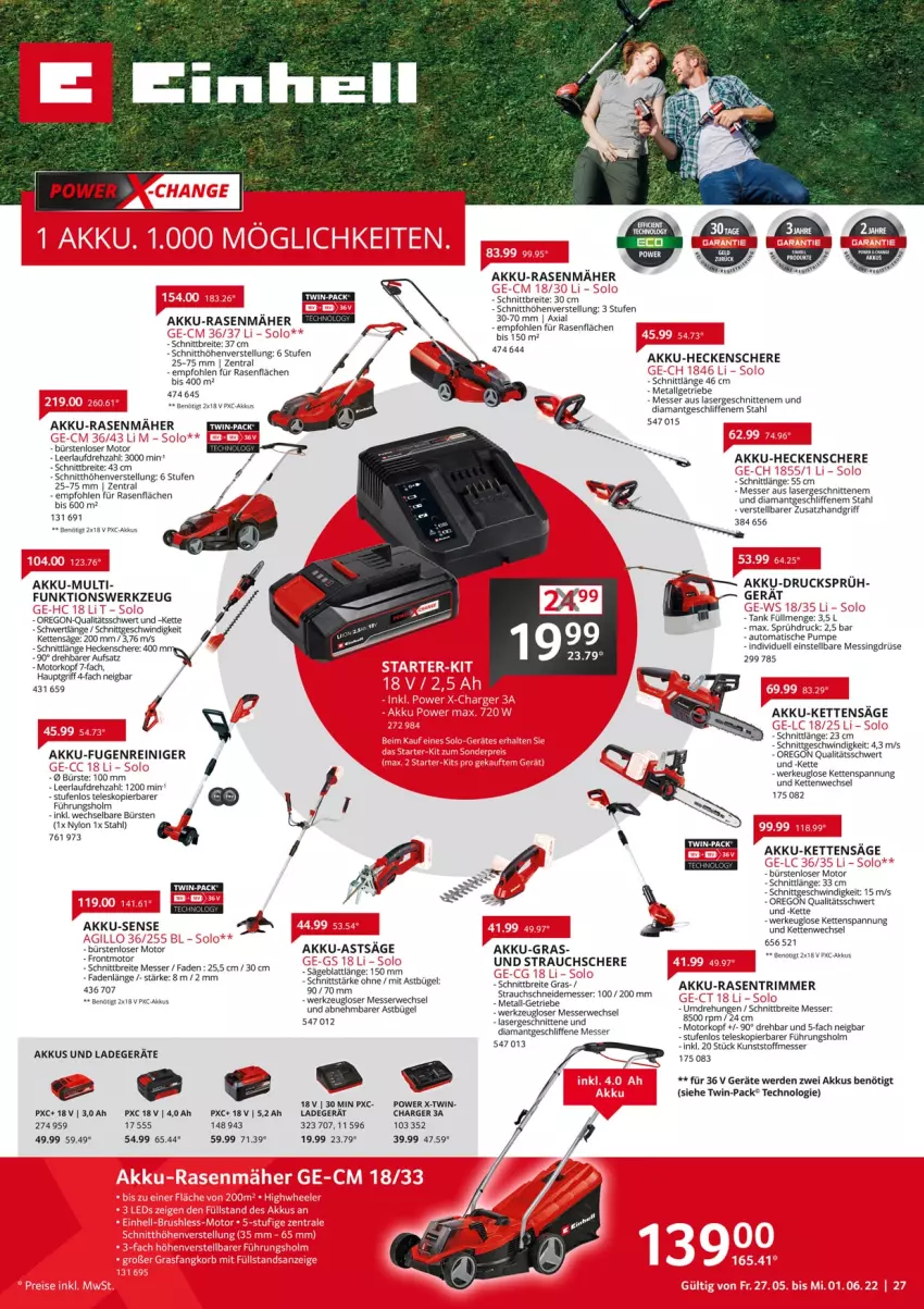 Aktueller Prospekt Selgros - Nonfood - von 27.05 bis 01.06.2022 - strona 27 - produkty: akku, akku-rasenmäher, auto, Brei, bügel, bürste, bürsten, eier, erde, heckenschere, Kette, ladegerät, LG, messer, rasen, rasenmäher, rasentrimmer, Rauch, rwe, säge, Schere, schnitten, senf, Teleskop, Ti, tisch, werkzeug