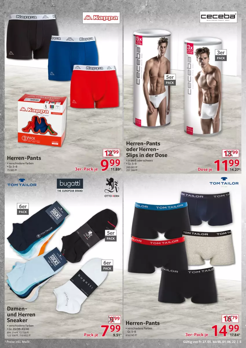 Aktueller Prospekt Selgros - Nonfood - von 27.05 bis 01.06.2022 - strona 5 - produkty: bugatti, herren-pants, Otto kern, Pants, rel, slip, slips, sneaker, Ti, tom tailor