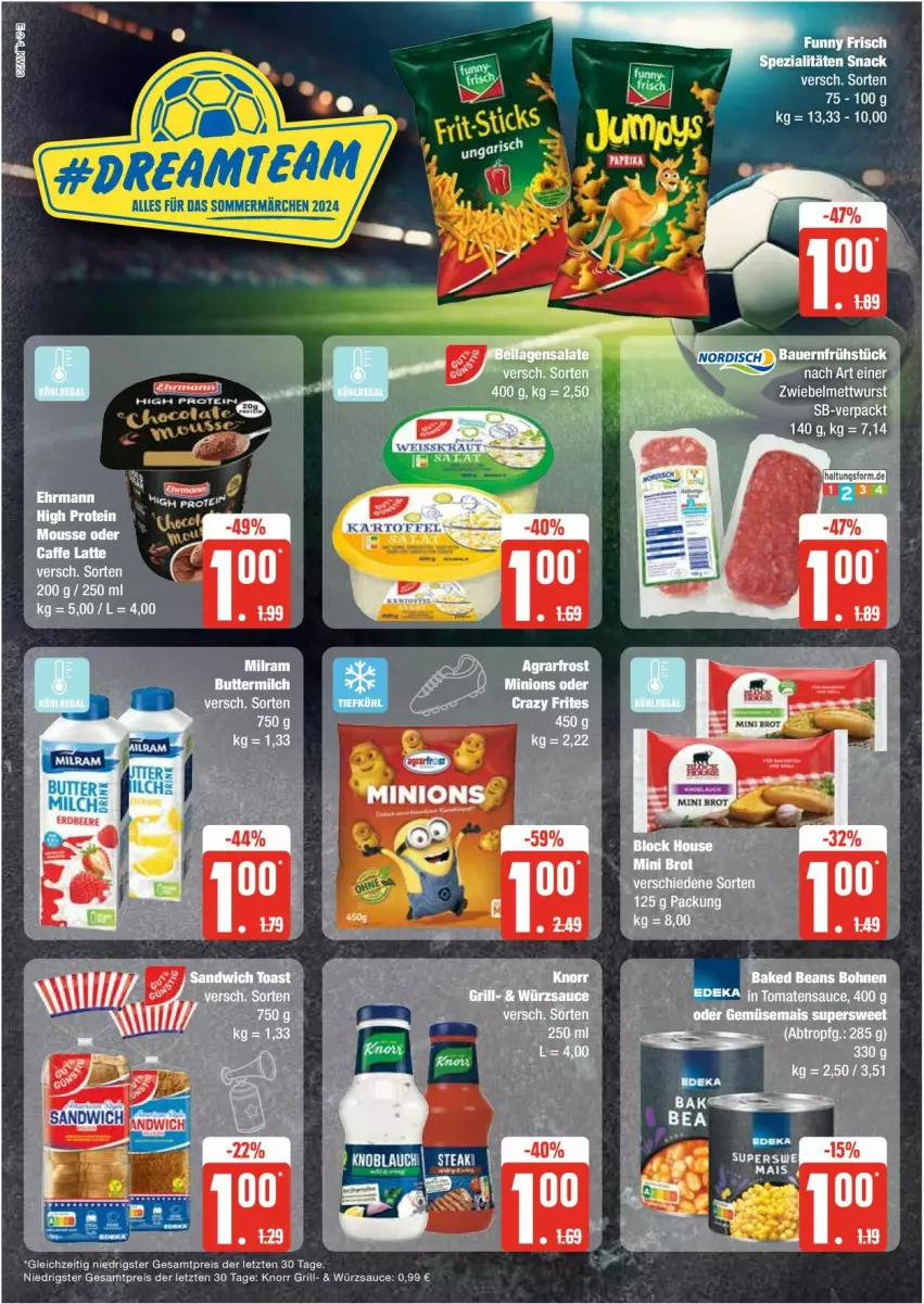 Aktueller Prospekt Edeka - Prospekte - von 03.06 bis 08.06.2024 - strona 2 - produkty: eis, grill, knorr, reis, sauce, snack, Spezi, Ti, würzsauce, ZTE