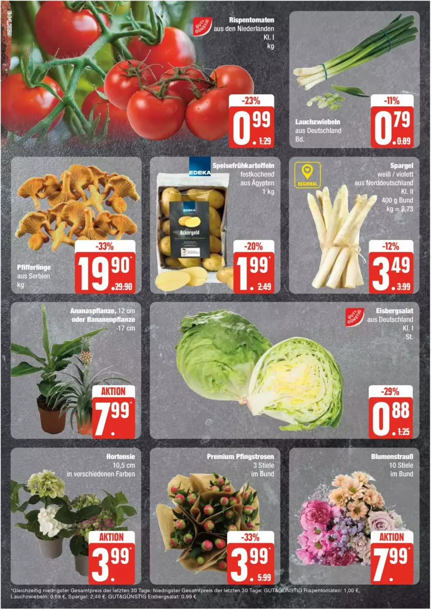 Aktueller Prospekt Edeka - Prospekte - von 03.06 bis 08.06.2024 - strona 6 - produkty: eis, eisbergsalat, hortensie, Lauchzwiebel, lauchzwiebeln, reis, rispentomaten, salat, spargel, Ti, tomate, tomaten, ZTE, zwiebel, zwiebeln