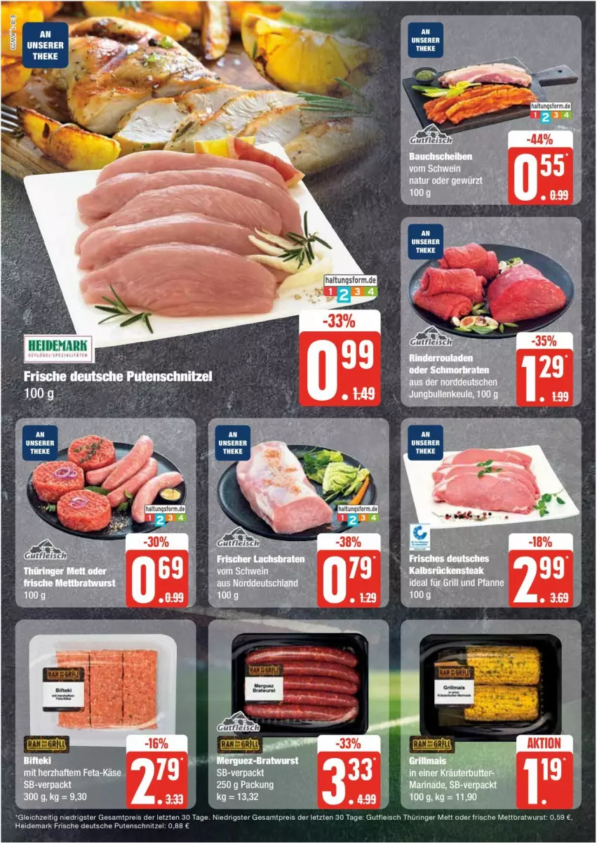 Aktueller Prospekt Edeka - Prospekte - von 03.06 bis 08.06.2024 - strona 8 - produkty: bratwurst, Brei, eier, eis, ente, fleisch, grill, Grillmais, gutfleisch, mais, marinade, Mett, pute, putenschnitzel, reis, ring, schnitzel, Ti, wurst, ZTE