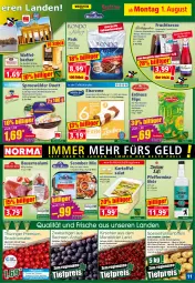 Gazetka promocyjna Norma - Norma - Gazetka - ważna od 08.08 do 08.08.2022 - strona 11 - produkty: apfel, arla, auer, Bau, Bauer, Becher, beere, Blaubeer, blaubeere, cola, creme, ecco, eier, eierlikör, eis, eiscreme, erdnuss, flasche, fleisch, fleischsalat, frucht, fruchtsecco, Frühkartoffeln, Geflügel, geflügelsalat, grana, granatapfel, gurke, gurken, himbeer, himbeere, johannisbeere, kaffee, kartoffel, kartoffeln, kartoffelsalat, kirsch, kirsche, kirschen, kühlregal, likör, mandarine, mandarinen, mango, nuss, obst, pfeffer, pfefferminzlikör, pfirsich, Rana, regal, reis, Ricola, rind, rindfleisch, ring, sac, salami, salat, sauce, snack, speisefrühkartoffeln, spreewälder, Ti, tiefpreis, tomate, tomaten