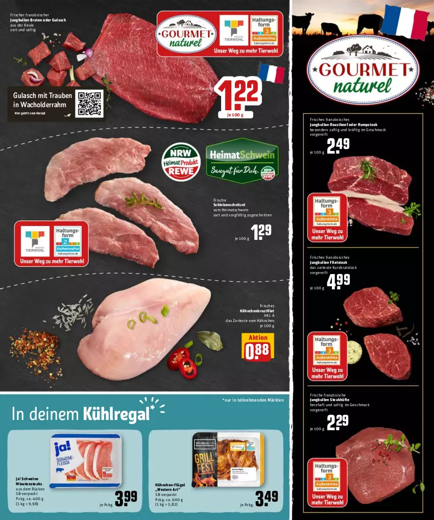 Aktueller Prospekt Rewe - Diese Woche im Angebot! - von 30.05 bis 04.06.2022 - strona 5 - produkty: beef, braten, brustfilet, filet, filets, gulasch, hähnchenbrust, hähnchenbrustfilet, jungbullen, kühlregal, mac, minutensteaks, oder rumpsteak, regal, roastbeef, rum, rumpsteak, saft, schinken, schinkenschnitzel, schnitten, schnitzel, schwein, schweine, steak, steakhüfte, steaks, Ti, trauben, wein, weine, Weste