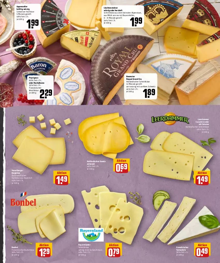 Aktueller Prospekt Rewe - Diese Woche im Angebot! - von 30.05 bis 04.06.2022 - strona 7 - produkty: appenzeller, auer, Bau, Bauer, Beemster, Berger, Bergkäse, bonbel, brie, butter, butterkäse, caractère, elle, französischer weichkäse, gouda, hartkäse, Heu, heumilch, holländischer schnittkäse, Käse, leerdammer, mac, milch, schnittkäse, schweizer hartkäse, steiner, Ti, torte, weichkäse