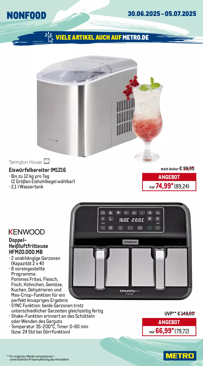Aktueller Prospekt Metro - Wochen-Angebote - von 30.06 bis 05.07.2025 - strona 17 - produkty: angebot, auto, backofen, Behälter, bodenstaubsauger, eis, eiswürfel, eiswürfelbereiter, Elektro, elle, ente, fisch, fleisch, fritteuse, geschirr, gin, Hartbodenreiniger, Heißluftfritteuse, herdarten, Intel, kraft, kuchen, Metro, mikrowelle, Ofen, pfanne, Pinsel, pommes, Pommes Frites, reiniger, Reinigung, reis, shake, spülmaschinen, staubsauger, teller, Ti, timer, tisch, wasser, wassertank, würfel