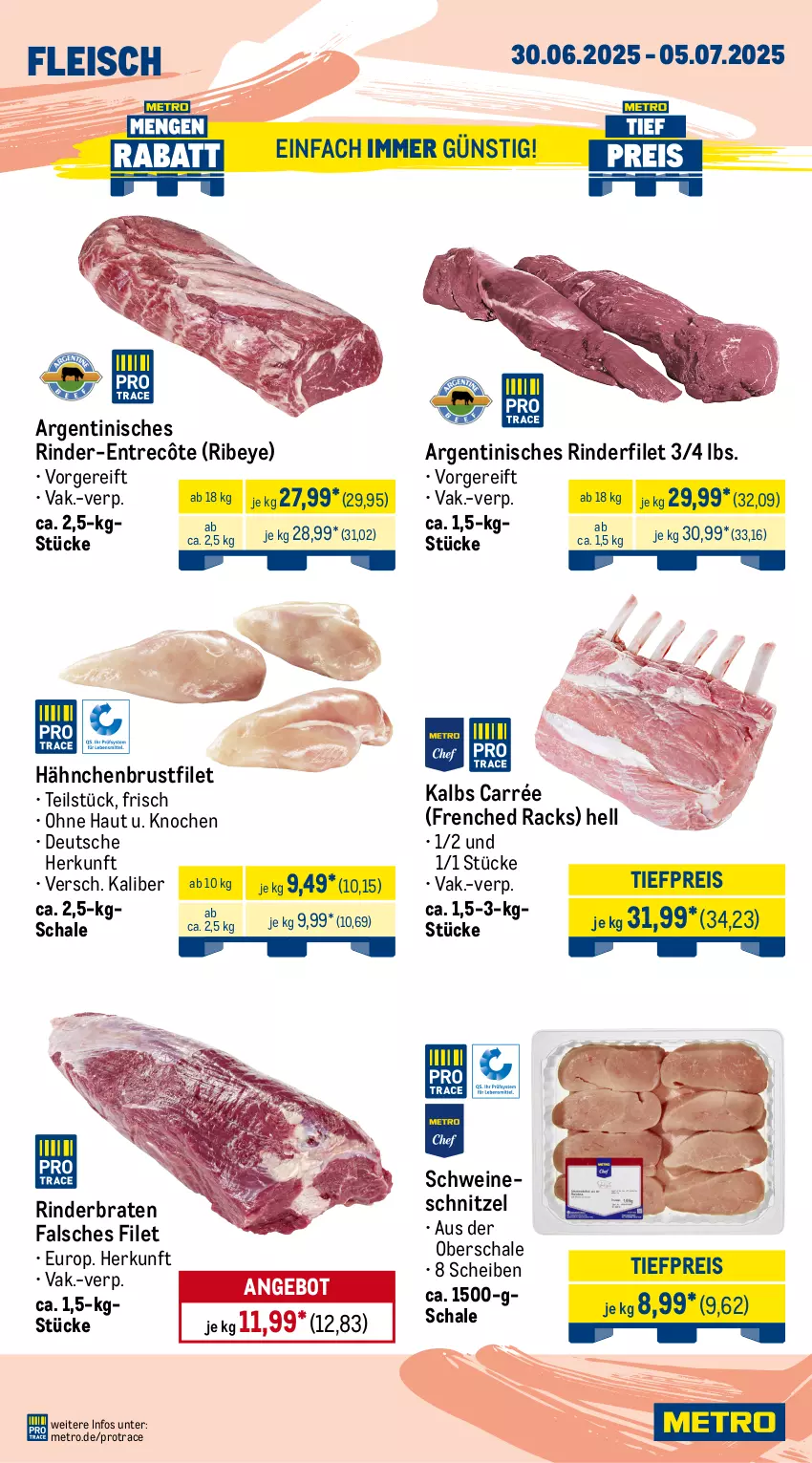 Aktueller Prospekt Metro - Wochen-Angebote - von 30.06 bis 05.07.2025 - strona 2 - produkty: angebot, beef, braten, bratwurst, brustfilet, burger, eis, entrecôte, Falsches Filet, filet, fleisch, grobe bratwurst, hähnchenbrust, hähnchenbrustfilet, Holz, holzfällersteaks, jungbullen, Metro, reis, rind, rinder, rinderbraten, rinderfilet, rindfleisch, Rückensteak, rückensteaks, Schal, Schale, schnitzel, schwein, schweine, schweinenacken, schweinerücken, schweineschnitzel, steak, steaks, Ti, tiefpreis, wein, weine, wurst