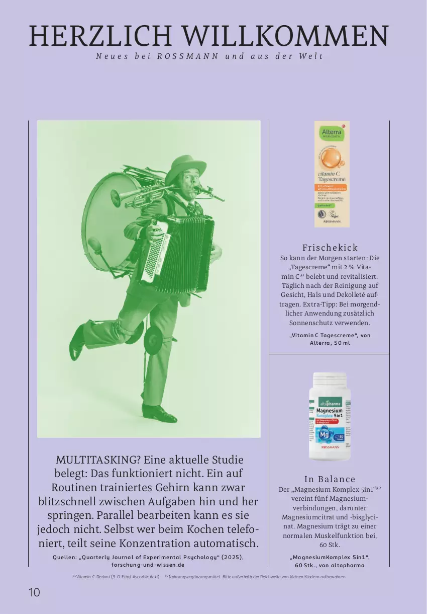 Aktueller Prospekt Rossmann - Prospekte - von 28.09.2026 bis 03.01.2027 - strona 10 - produkty: Altapharma, alterra, auto, cin, creme, elle, Kinder, leine, magnesium, Reinigung, Revital, ring, rwe, sonnenschutz, tagescreme, telefon, Ti, tisch, vita, vitalis, Vitamin C