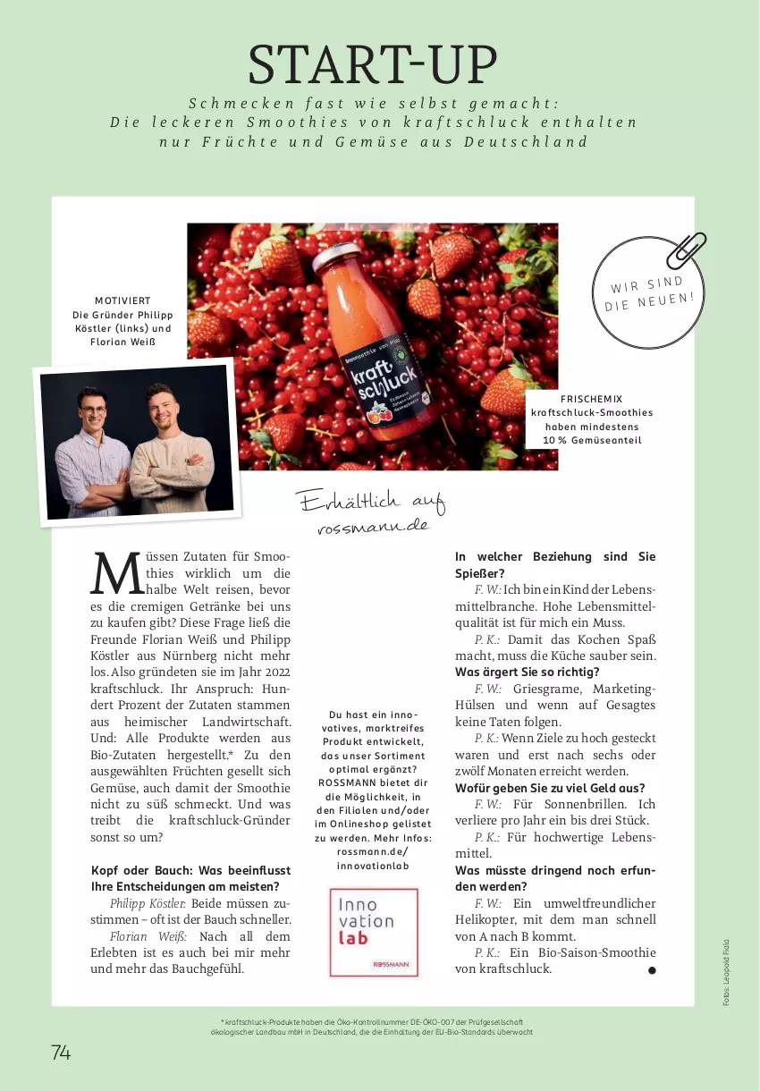 Aktueller Prospekt Rossmann - Prospekte - von 28.09.2026 bis 03.01.2027 - strona 74 - produkty: Bau, bio, Brille, eis, elle, erde, früchte, früchten, getränk, getränke, Helikopter, kraft, küche, lebensmittel, LG, mac, reis, Ria, ring, smoothie, smoothies, sonnenbrille, Ti, und gemüse, WICK