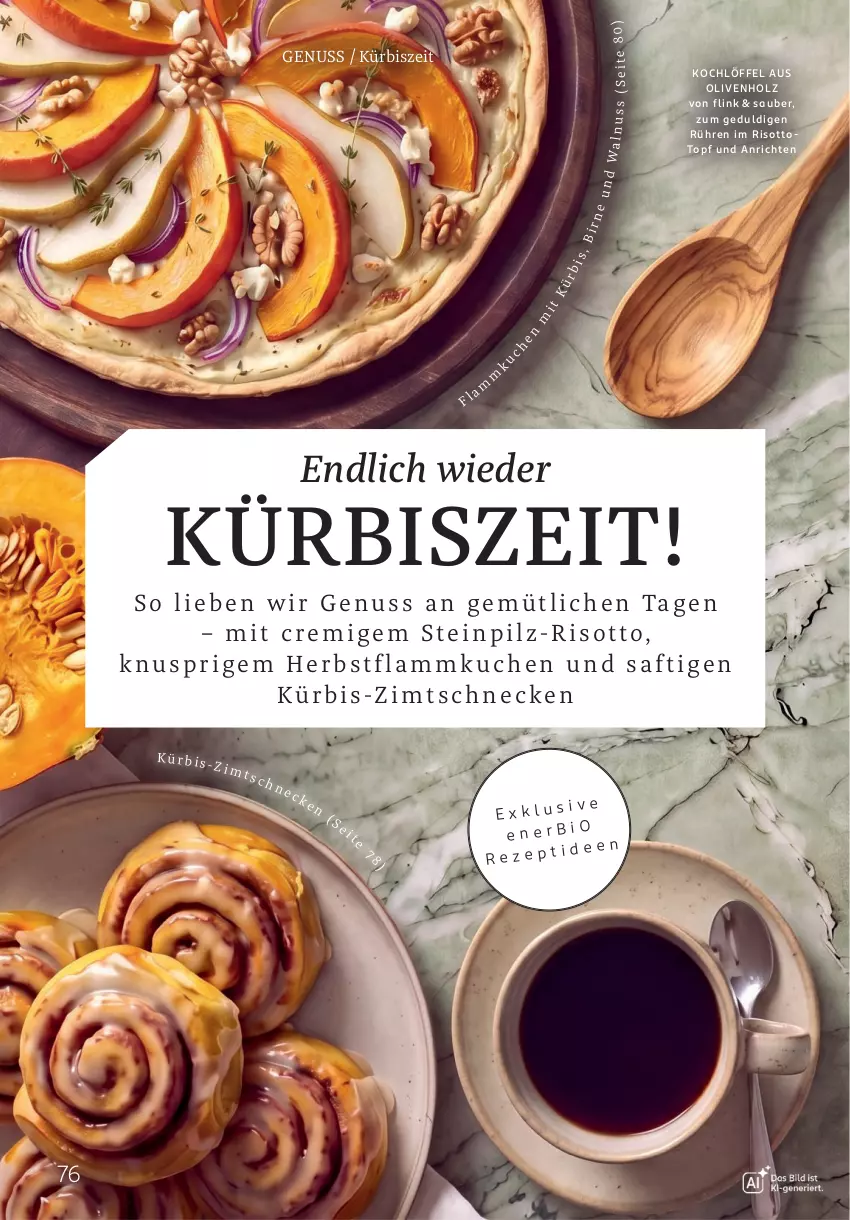Aktueller Prospekt Rossmann - Prospekte - von 28.09.2026 bis 03.01.2027 - strona 76 - produkty: Anrichte, flammkuchen, Holz, Kochlöffel, kuchen, Kürbis, lamm, Löffel, nuss, olive, oliven, rezept, risotto, saft, Ti, topf