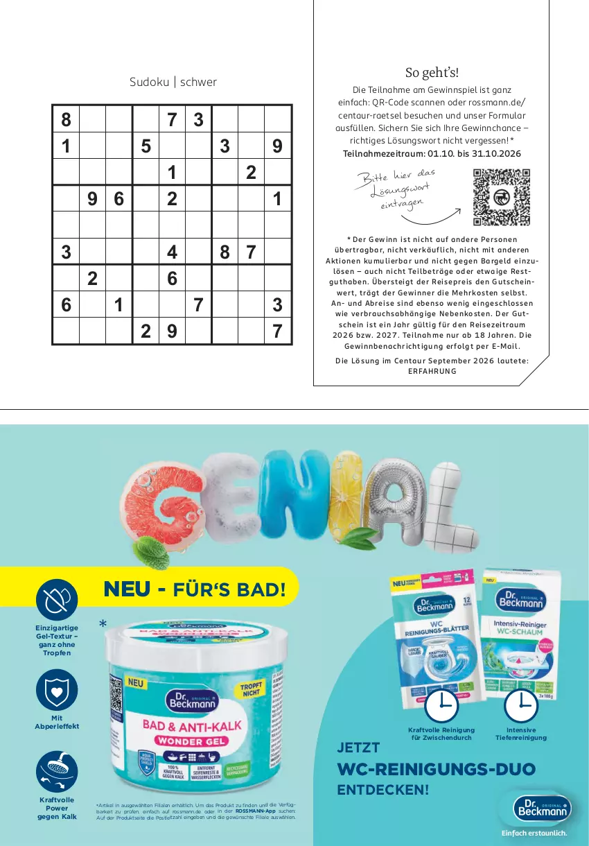 Aktueller Prospekt Rossmann - Prospekte - von 28.09.2026 bis 03.01.2027 - strona 89 - produkty: Bad, Brei, decke, eis, gewinnspiel, gsw, gutschein, kraft, leitz, LG, Rauch, Reinigung, reis, Ti