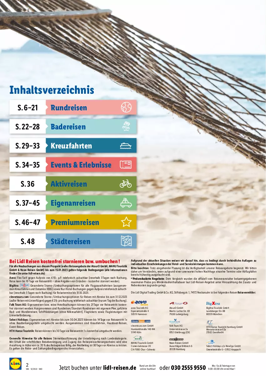 Aktueller Prospekt Lidl - Aktueller Saisonkatalog - von 14.12.2022 bis 31.01.2023 - strona 2 - produkty: angebot, angebote, auer, Bad, Berger, Brei, buch, eier, eis, elle, erde, kreuzfahrten, LG, merci, reis, reiseveranstalter, reiss, rel, ring, Schal, telefon, Ti, uhr, usb