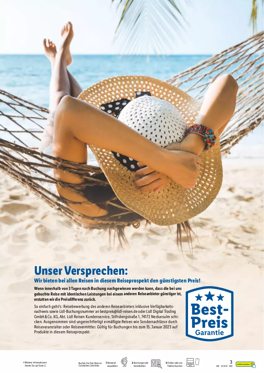 Aktueller Prospekt Lidl - Aktueller Saisonkatalog - von 14.12.2022 bis 31.01.2023 - strona 3 - produkty: bestpreis, buch, eis, erde, reis, reiseveranstalter, telefon, Ti, tisch