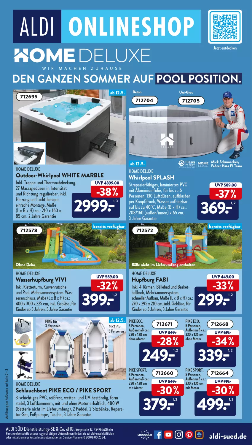 Aktueller Prospekt AldiSud - ALDI Aktuell - von 09.05 bis 14.05.2022 - strona 53 - produkty: aldi, auto, Bad, ball, batterie, Bau, eis, elle, Hüpfburg, Kinder, korb, pool, rum, schlauch, Sport, Tasche, Ti, wasser, Wasserhüpfburg, Whirlpool