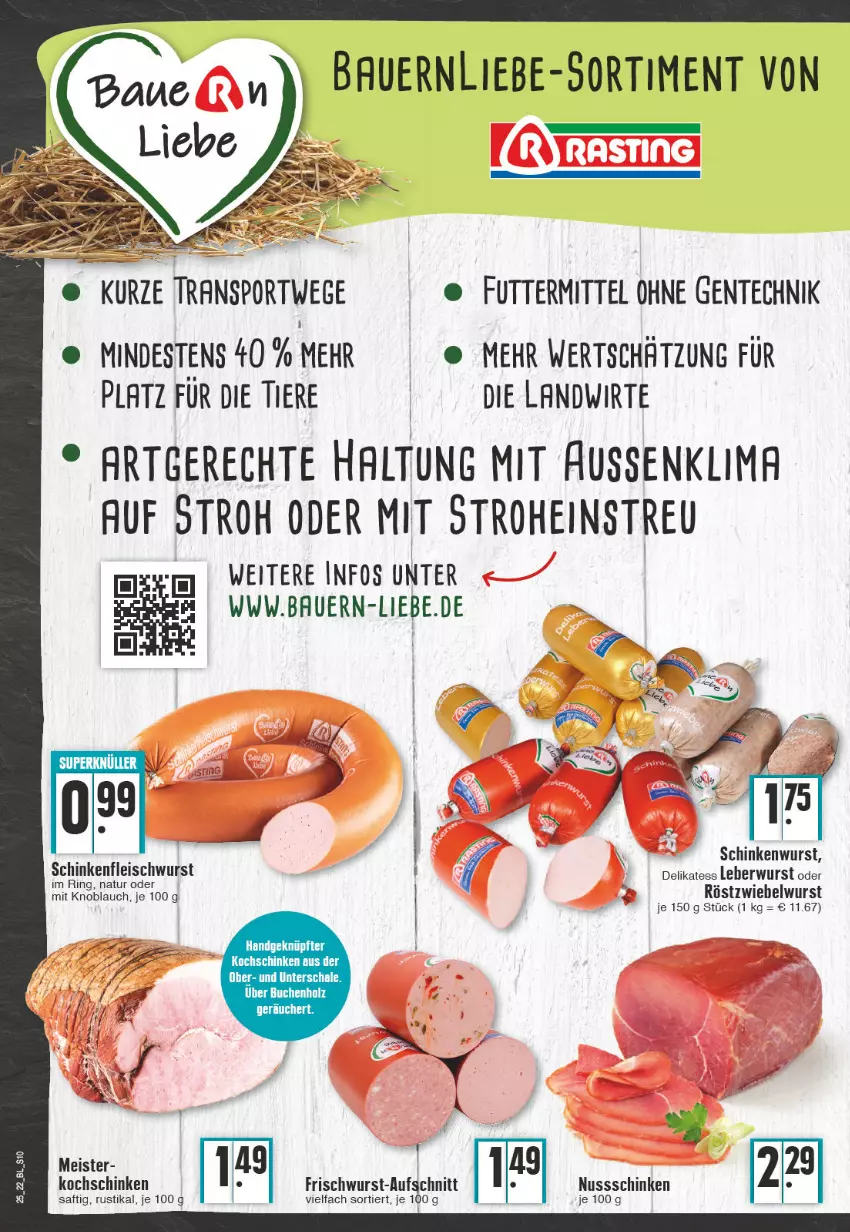 Aktueller Prospekt Edeka - Angebote der Woche - von 20.06 bis 25.06.2022 - strona 10 - produkty: auer, aufschnitt, Bau, Bauer, eis, ente, fleisch, fleischwurst, frischwurst-aufschnitt, knoblauch, kochschinken, leberwurst, Meister, mit knoblauch, natur, nuss, ring, saft, schinken, schinkenfleischwurst, schinkenwurst, Sport, tee, Ti, wurst, zwiebel