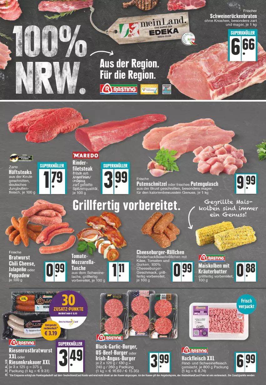 Aktueller Prospekt Edeka - Angebote der Woche - von 20.06 bis 25.06.2022 - strona 8 - produkty: asti, beef, braten, bratwurst, burger, butter, chili, eis, ente, filet, filets, fleisch, grill, gulasch, hüftsteak, hüftsteaks, jungbullen, kissen, kräuter, kräuterbutter, lachs, lack, LG, mac, nuss, pute, putenschnitzel, ritter, rostbratwurst, Rückenbraten, schnitten, schnitzel, schwein, schweine, schweinerücken, spitzenqualität, steak, steaks, Tasche, tee, Ti, wein, weine, wurst