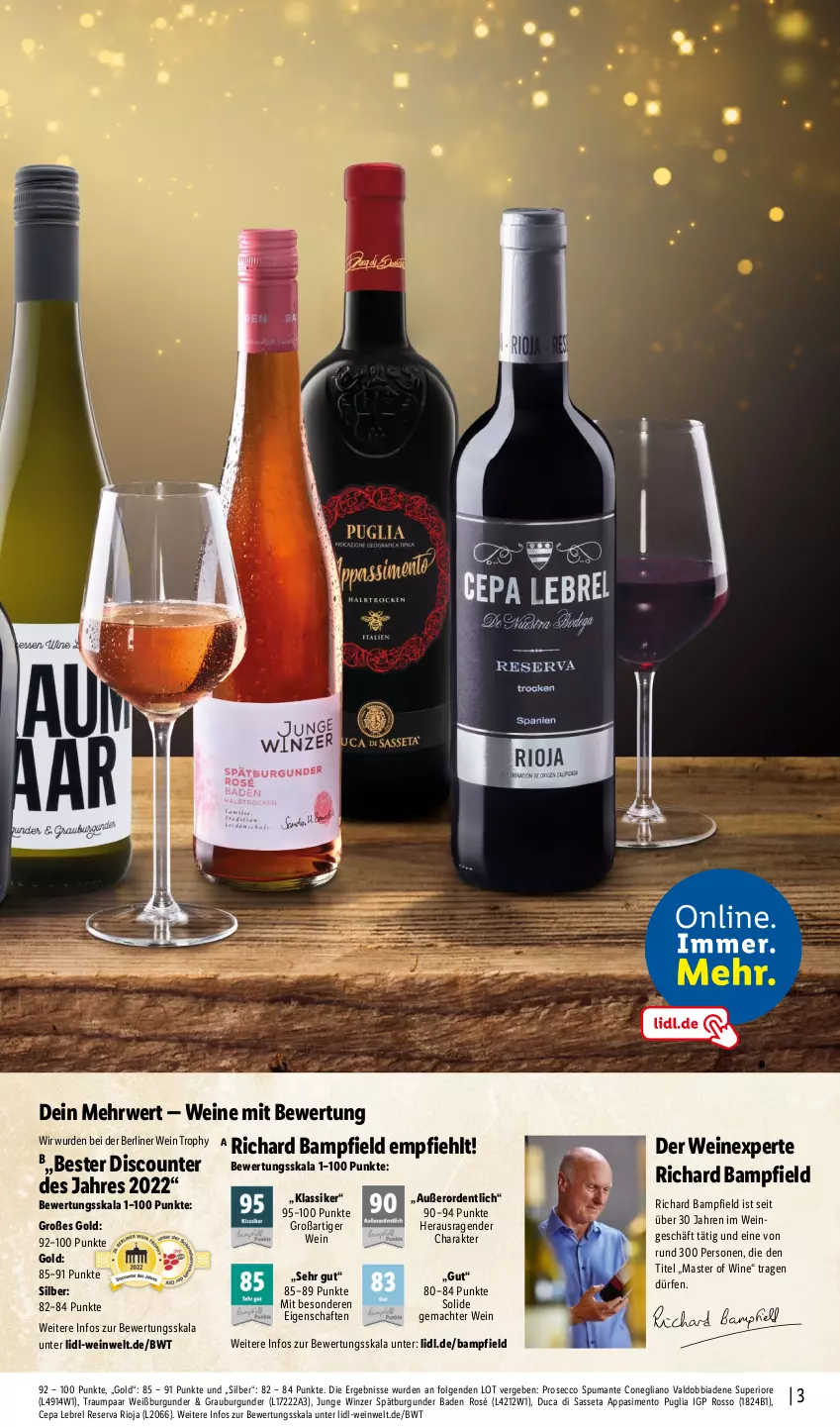 Aktueller Prospekt Lidl - Lidl Weinstraße - von 19.09 bis 15.10.2022 - strona 3 - produkty: Bad, berliner, burgunder, discount, ecco, grauburgunder, LG, mac, prosecco, puma, rel, rioja, rwe, sim, spätburgunder, spumante, Ti, valdo, wein, weine, Weißburgunder