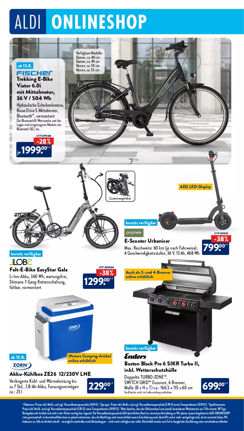 Aktueller Prospekt AldiSud - NÄCHSTE WOCHE - von 14.08 bis 19.08.2023 - strona 39 - produkty: aeg, akku, aldi, angebot, angebote, auer, Bau, dell, E-Bike, eis, elle, erde, gin, Kette, kühlbox, lack, li-ion-akku, Mode, ndk, reis, rum, rwe, Schal, Schale, schutzhülle, scooter, shimano, Sport, Ti, uhr