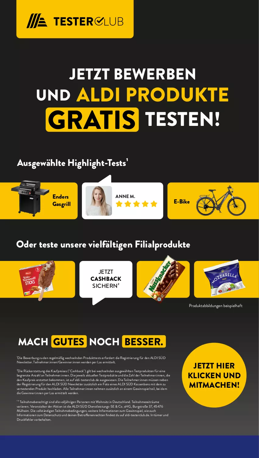 Aktueller Prospekt AldiSud - NÄCHSTE WOCHE - von 14.08 bis 19.08.2023 - strona 44 - produkty: aldi, alpro, beko, E-Bike, eis, elle, enders, erde, gasgrill, gewinnspiel, grill, mac, reis, Ti, ZTE