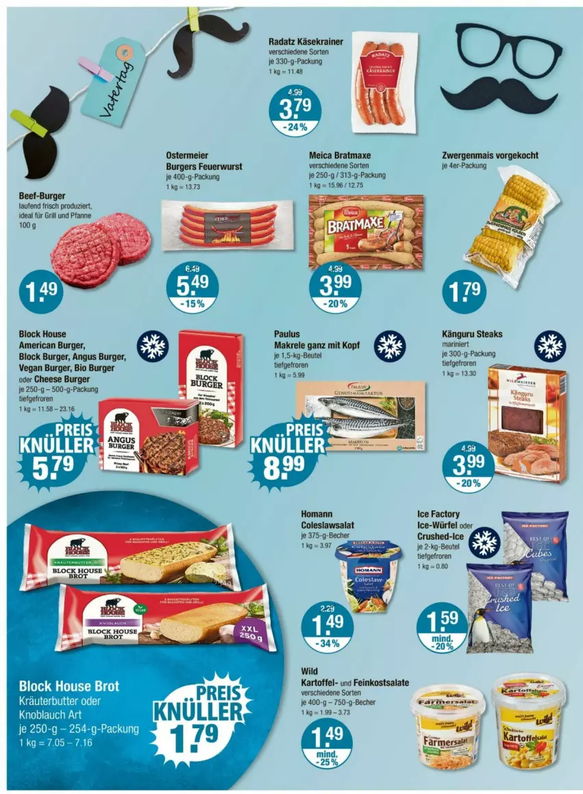 Aktueller Prospekt Vmarkt - Prospekte - von 22.05 bis 28.05.2025 - strona 12 - produkty: axe, Becher, beef, beutel, bratmaxe, brot, burger, butter, Coleslaw, eier, feinkost, feinkostsalate, für grill und pfanne, grill, grill und pfanne, homann, ideal für grill, ideal für grill und pfanne, kartoffel, Käse, Käsekrainer, knoblauch, kräuter, kräuterbutter, Laufen, mais, Makrele, Manner, meica, pfanne, rel, salat, salate, steak, steaks, Ti, und pfanne, Wild, würfel, wurst