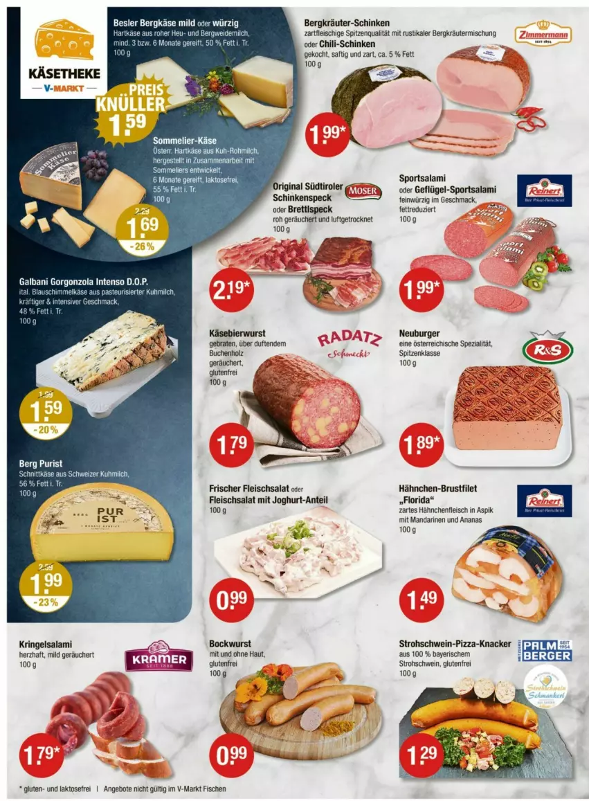 Aktueller Prospekt Vmarkt - Prospekte - von 22.05 bis 28.05.2025 - strona 2 - produkty: ananas, angebot, angebote, Berger, Bergkäse, bier, bockwurst, braten, brustfilet, buch, burger, chili, eis, filet, fisch, fische, fleisch, fleischsalat, galbani, Geflügel, gin, gorgonzola, hähnchen-brustfilet, Hähnchenfleisch, hartkäse, Heu, Holz, intenso, joghur, joghurt, Käse, knacker, kräuter, Kräutermischung, mac, mandarine, mandarinen, milch, Neuburger, pizza, ring, saft, salami, salat, schinken, schinkenspeck, schnittkäse, schwein, Speck, Spezi, spitzenqualität, Sport, südtiroler, Ti, wein, WICK, wurst
