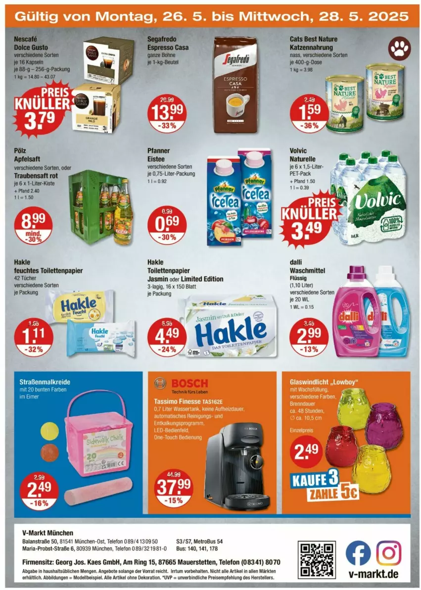 Aktueller Prospekt Vmarkt - Prospekte - von 22.05 bis 28.05.2025 - strona 24 - produkty: alle artikel ohne dekoration, angebot, angebote, apfel, apfelsaft, auer, dalli, dekoration, dell, eis, eistee, elle, feuchtes toilettenpapier, hakle, hakle toilettenpapier, kaes, Kreide, Metro, Mode, natur, obst, papier, pfanne, Pfanner, reis, rel, Ria, ring, saft, tee, telefon, teller, Ti, toilettenpapier, trauben, Traubensaft, tücher, volvic, waschmittel