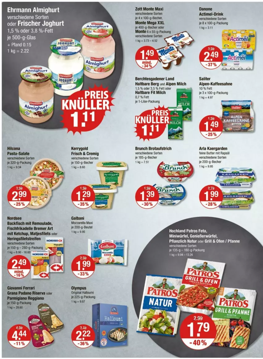 Aktueller Prospekt Vmarkt - Prospekte - von 22.05 bis 28.05.2025 - strona 6 - produkty: actimel, arla, aufstrich, backfisch, Becher, beutel, brot, brotaufstrich, butter, danone, dell, drink, elle, feta, filet, filets, fisch, galbani, gin, grill, Halloumi, hochland, joghur, joghurt, kaffee, kerrygold, ketchup, matjes, Matjesfilet, matjesfilets, milch, natur, Nordsee, Ofen, patros, pfanne, rapsöl, remoulade, sahne, saliter, Ti, würfel