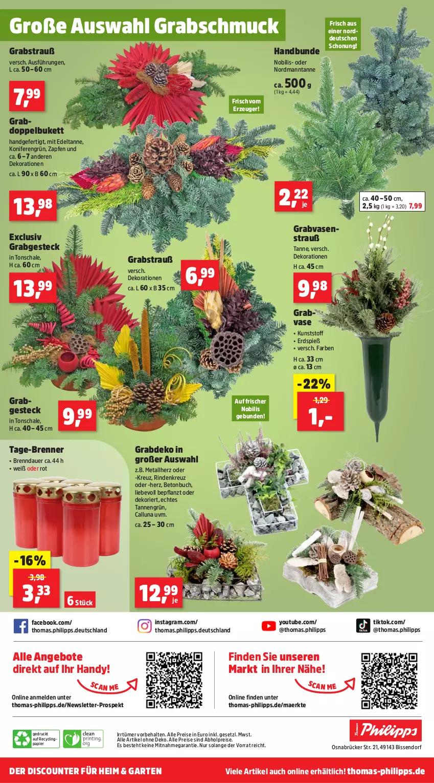 Aktueller Prospekt Thomas Philipps - von 21.10 bis 26.10.2024 - strona 9 - produkty: abholpreise, alle preise sind abholpreise, angebot, angebote, auer, buch, Clin, dekoration, discount, eis, Garten, Handy, Konifere, papier, reis, rind, Schal, Schale, Schmuck, Ti, Vase, Yo