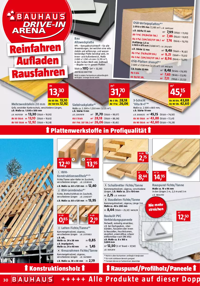 Aktueller Prospekt Bauhaus - Prospekte - von 04.06 bis 02.07.2022 - strona 30 - produkty: Bau, elle, Holz, HP, kleid, Kleidung, lamm, latte, paneel, rum, säge, Schal, Ti, Verlegeplatten, vita, wasser, weck