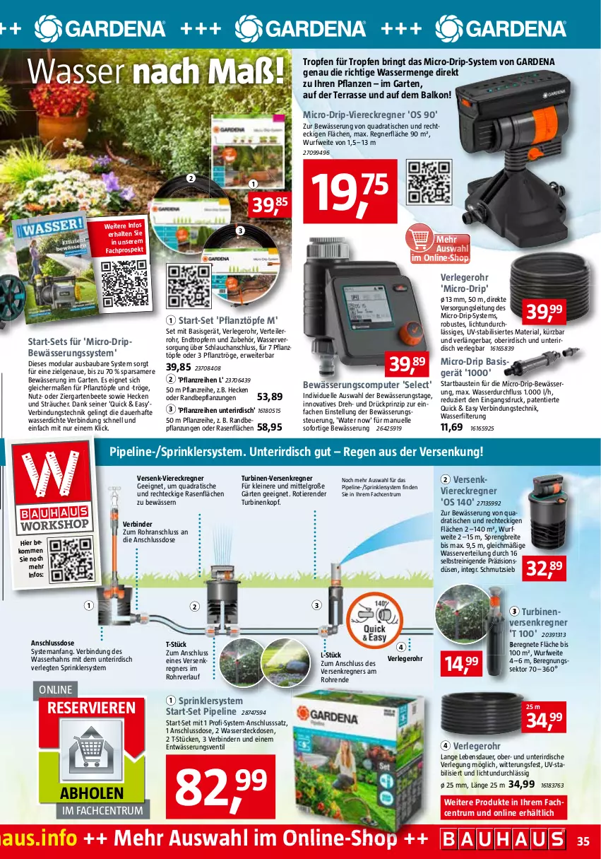 Aktueller Prospekt Bauhaus - Prospekte - von 04.06 bis 02.07.2022 - strona 35 - produkty: auer, aust, Bau, beko, Brei, computer, elle, gardena, Garten, HP, leine, LG, nerf, pflanze, pflanzen, pute, quad, rasen, Ria, ring, rum, rwe, schlauch, sekt, senf, ssd, steckdose, Ti, Tiere, tisch, usb, Viereckregner, wasser, wasserfilter