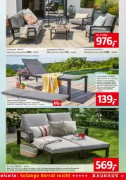 Gazetka promocyjna Bauhaus - Prospekte - Gazetka - ważna od 02.07 do 02.07.2022 - strona 17 - produkty: ACC, accessoires, dekoration, elle, Liege, loungesessel, Reinigung, rückenlehne, sessel, Sofa, sonnenliege, Ti, tisch