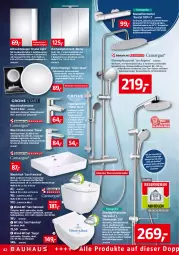 Gazetka promocyjna Bauhaus - Prospekte - Gazetka - ważna od 02.07 do 02.07.2022 - strona 42 - produkty: armatur, brause, erde, garnitur, handbrause, Laufen, led-licht, LED-Lichtspiegel, leds, leine, Leuchte, LG, Mode, Rauch, Reinigung, Ria, ring, rum, Schal, schläuche, Schrank, spee, spiegel, spiegelschrank, steckdose, thermostat, Ti, tisch, vita, waschtisch, waschtischarmatur, wasser, wc-sitz